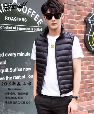 2020秋冬男式新款羽绒服背心 男士立领韩版轻薄羽绒马甲大码批发|ms