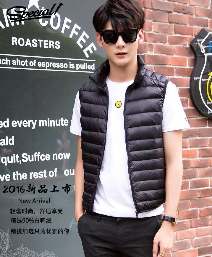 2020秋冬男式新款羽绒服背心 男士立领韩版轻薄羽绒马甲大码批发|ms