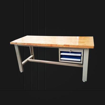 重型工作台操作台 车间维修台定做二抽实木铣床工作桌钳工工作台|ms