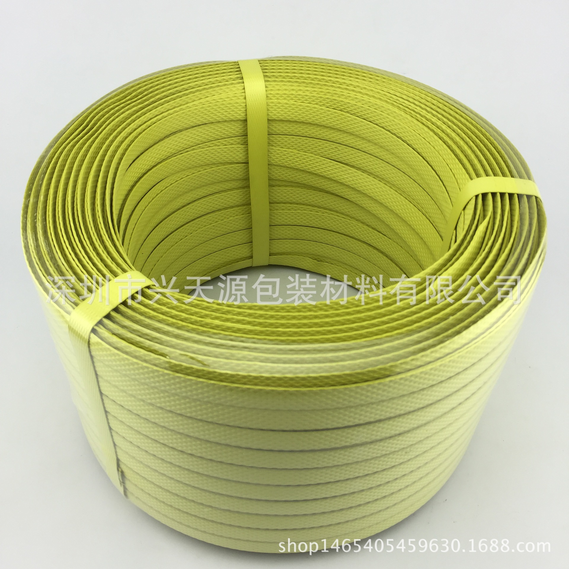 厂家供应 A款手打带黄色 纯PP柔性印字打包带 黄色耐磨PP打包带