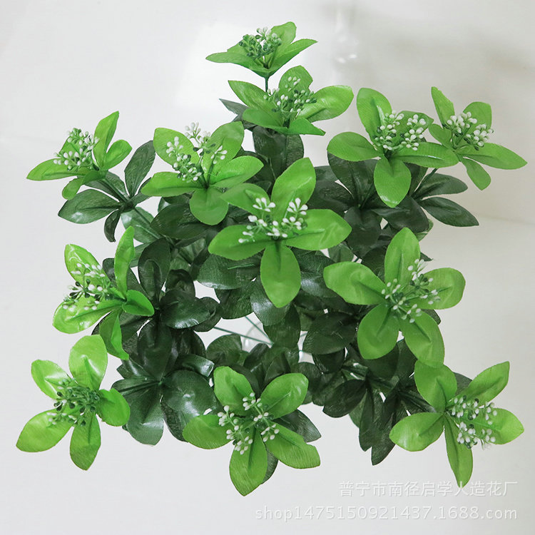 Simulation flower Rhododendron leaf fake flower plastic flower decorative flower home decoration flower arrangement Milan leaf green plant 3