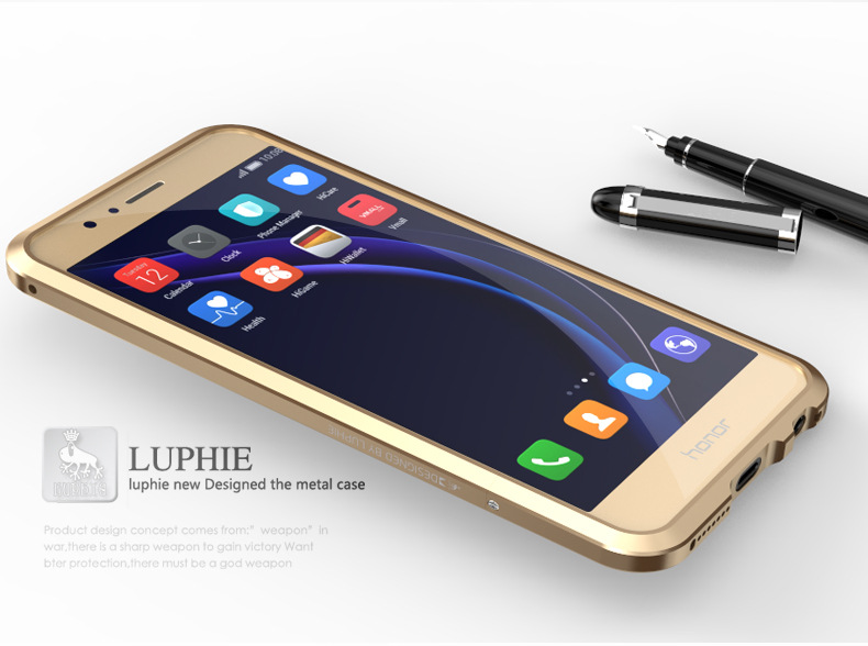 Luphie Blade Sword Slim Light Aluminum Bumper Metal Shell Case for Huawei Honor 8