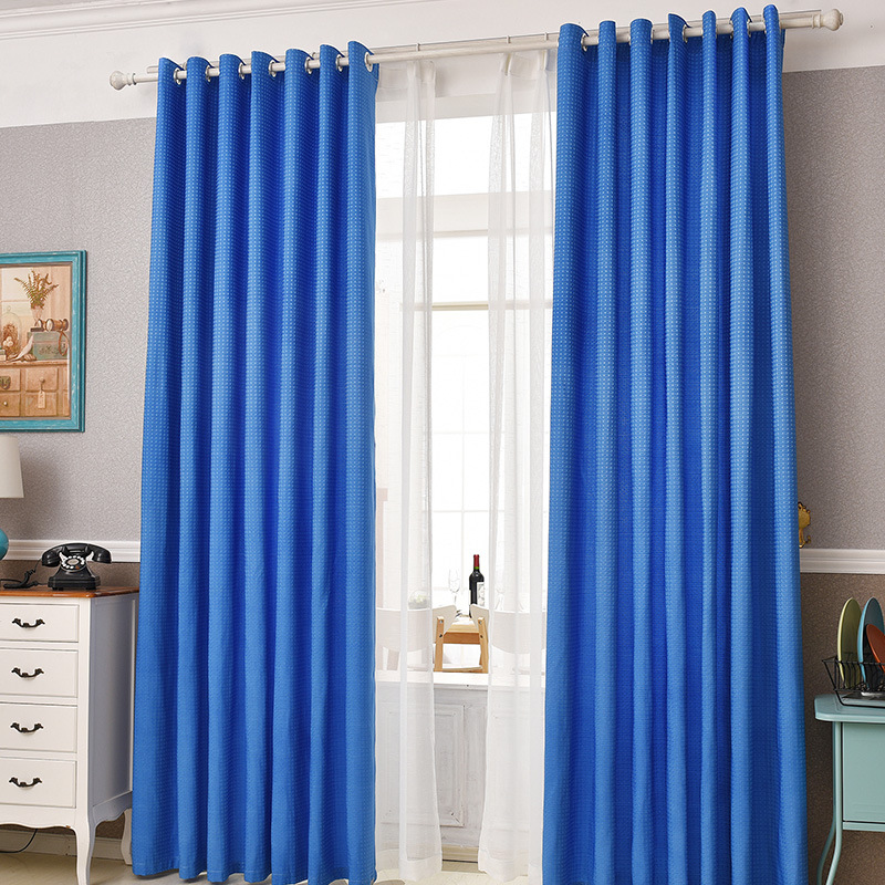 New product new living room balcony simple plain jacquard covering cloth wholesale school unit engineering curtains