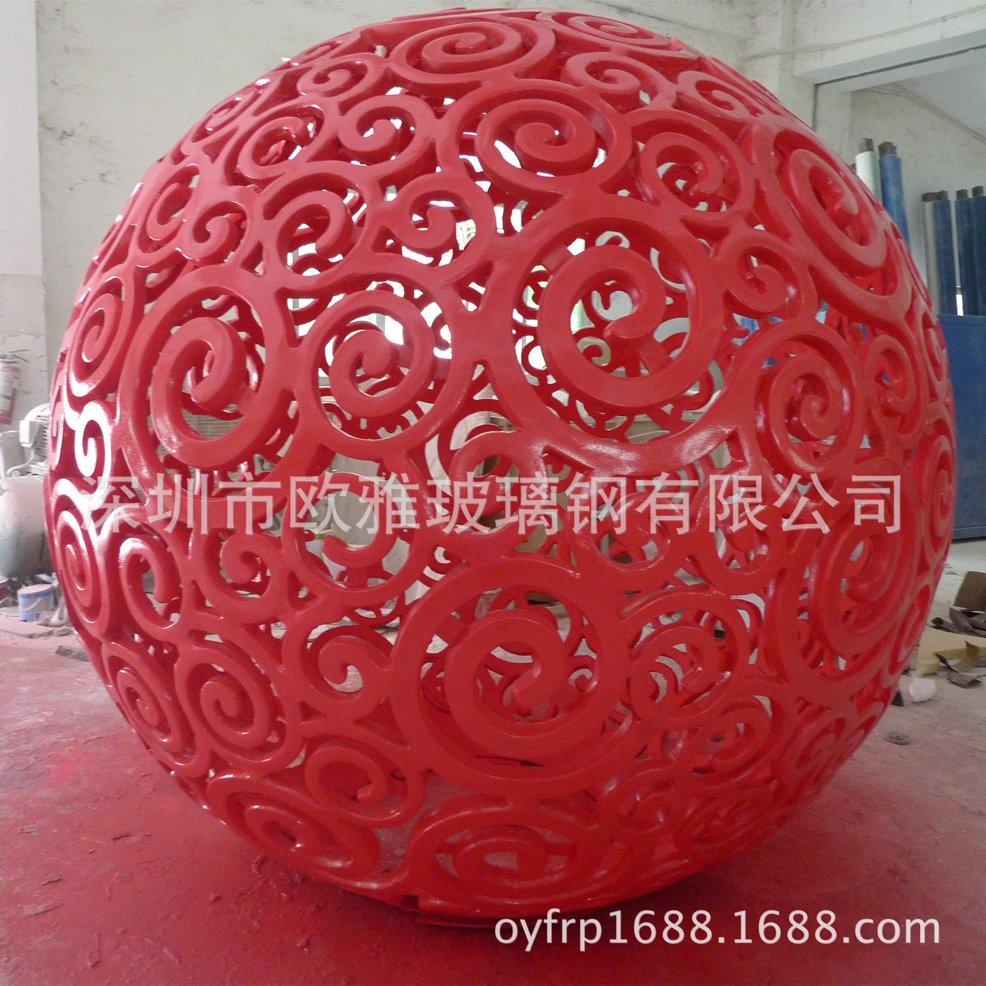 户外景观雕塑大型玻璃钢镂空球 玻璃钢圆形雕塑 广场公园镂空雕花