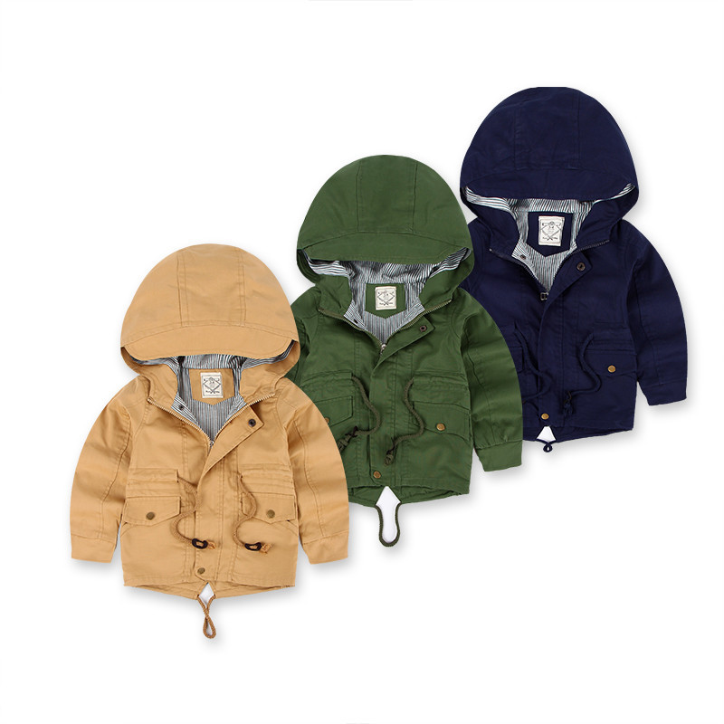 Fashion Solid Color Patchwork Polyester Boys Outerwear display picture 43