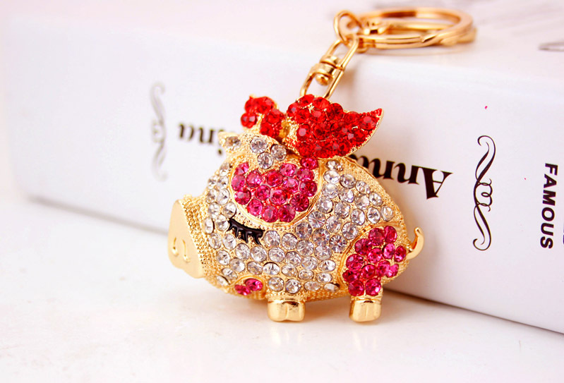 60g Weight Diamond Inlay Material Keychain Classification Alloy, Metal Material Animal, Car Pattern Unisex Gender Cute Style Coffee, Pink, Purple, Red, Blue Color Animal Car Keychain Alloy Metal Diamond Unisex Cute Keychain 7