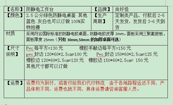 防静电工作台板