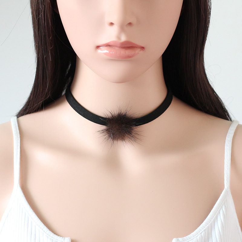 4g Weight Necklace Classification Wedding, Travel Occasion Women'S Gender Plating Design Coffee, Grey, White, Black Color Fashion Velvet Rabbit Bandage Necklace 2