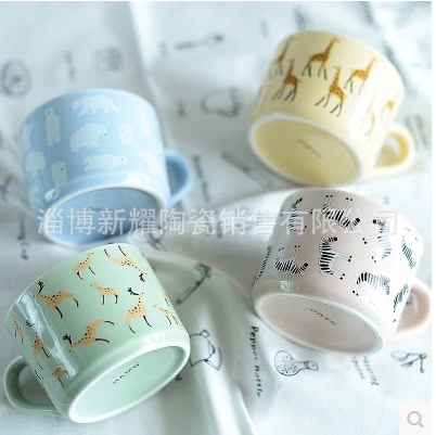 創意可愛迷你陶瓷杯 帶把早餐牛奶咖啡杯子 韓國小清新簡約水杯工廠,批發,進口,代購