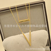 Double-layer necklace stainless steel, short chain for key bag , universal pendant, accessories, Japanese and Korean, simple and elegant design