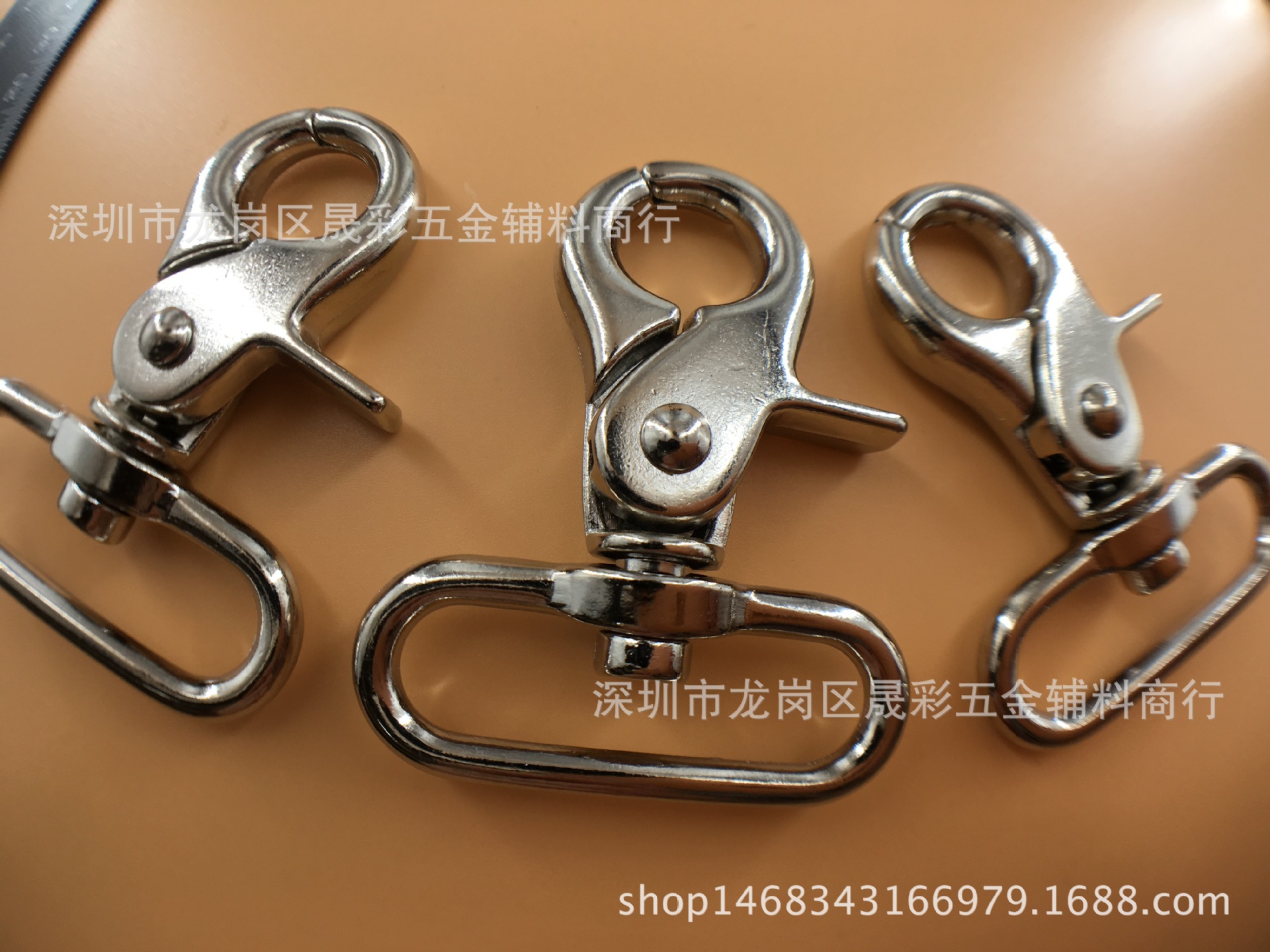 38mm蛋形箱包狗扣 锌合金抛光挂叻钩扣 弹簧钳钩扣 双肩包狗扣