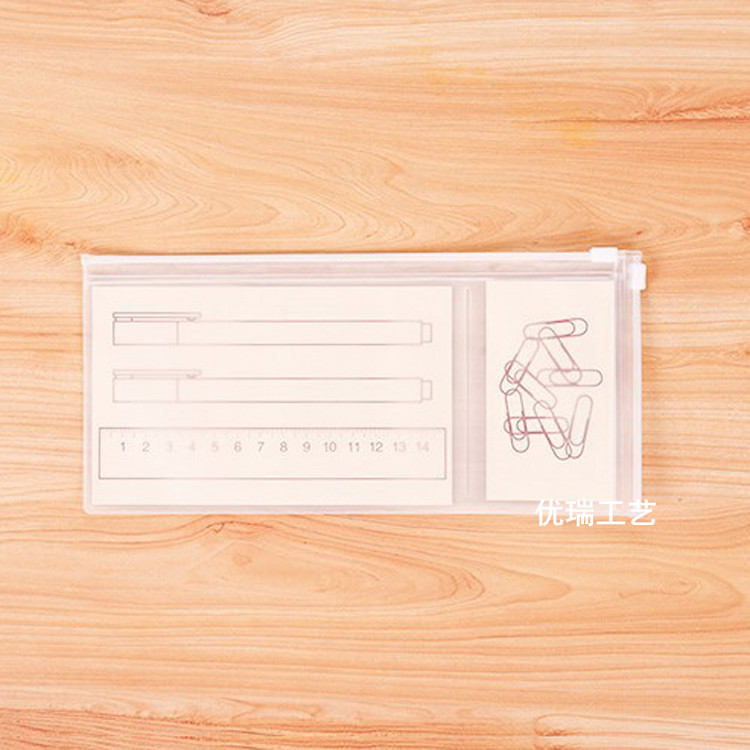 批发磨砂EVA双拉链两格笔袋 半透明学生文具收纳袋 化妆品夹