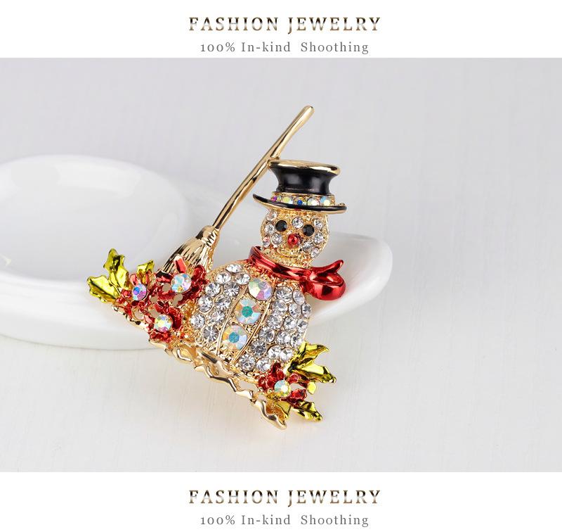 Christmas Series Jewelry Diamond Snowman Brooch Brooch Hot New display picture 7