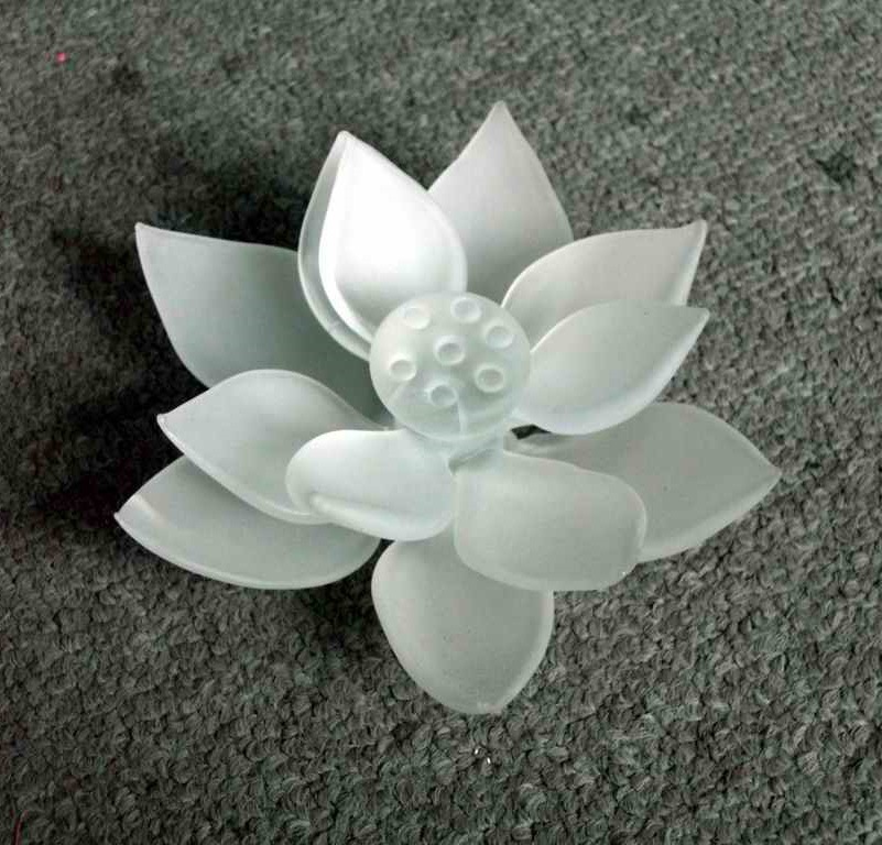 玻璃压制拉丝彩色仿真 玻璃荷花 玫瑰花 菊花 杜鹃花 百合花