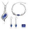 Crystal, set, earrings, necklace, chain, bracelet, jewelry, 3 piece set, wholesale