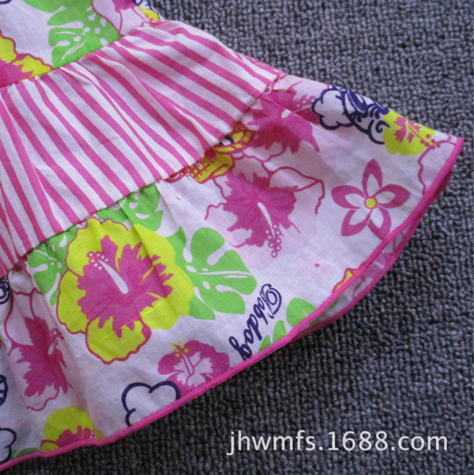 外貿原單花朵吊帶裙