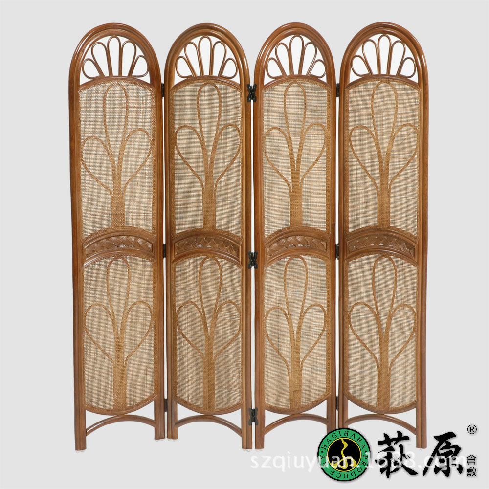 萩原日式藤屏风 采购印尼藤制品 客厅餐厅隔断 复古简约 代理批发