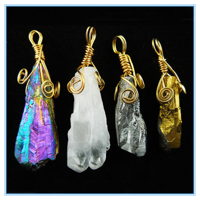 天然水晶石英吊坠 Druzy Pendant 晶簇 ebay 速卖通 亚马逊 热销