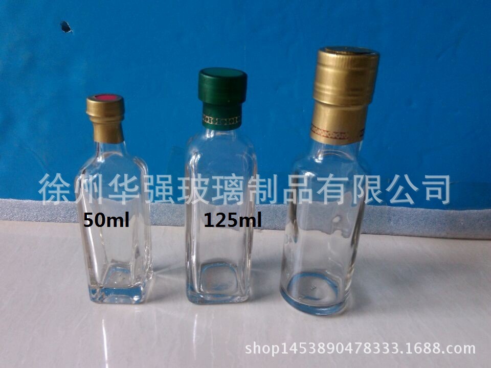 厂家批发玻璃方形透明250ml玻璃瓶500ml橄榄油瓶山茶油玻璃瓶