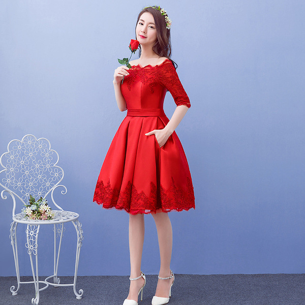 New red wedding dresses for the bride