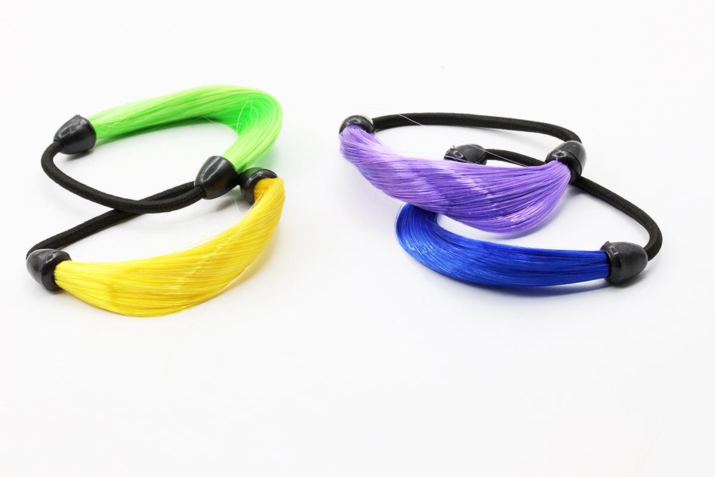 Europäische Und Amerikanische Supermodel Show Pferdes Chwanz Twist Hairring Fluor Zierende Farbverlauf Perücke Gummiband Haars Eil Großhandel Hot Sale display picture 3