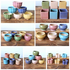 A piece of ceramic ice crack glaze succulent pot, wholesale succulent pots, ceramic pot 3065