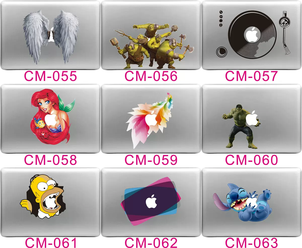 PVC彩色透明印刷不干胶定制卷筒标签贴膜适用于苹果电脑局部贴