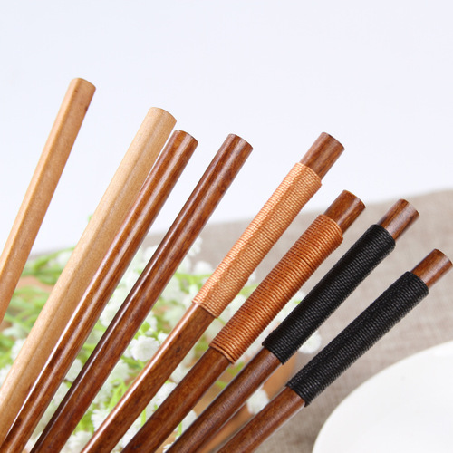 Thread-wrapped Japanese-style pointed chopsticks, lacquered nanmu cooking sushi chopsticks, restaurant and hotel engraved gift chopsticks