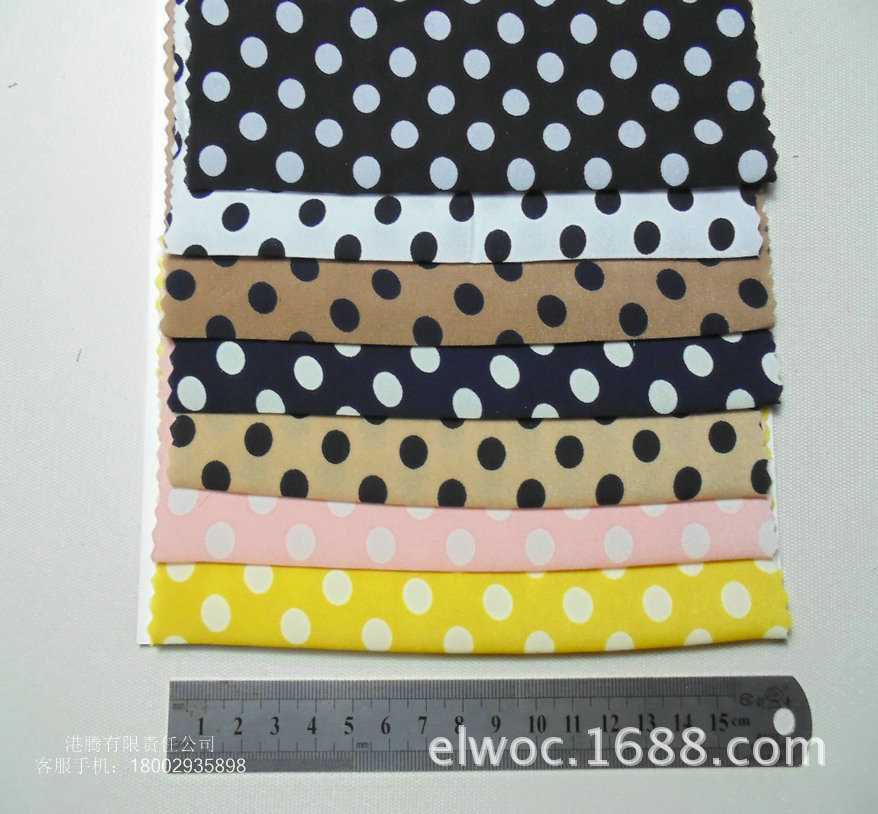 厚雪纺 点点7毫米直径 圆点印花服饰布料 圆球柔软装饰点布4325