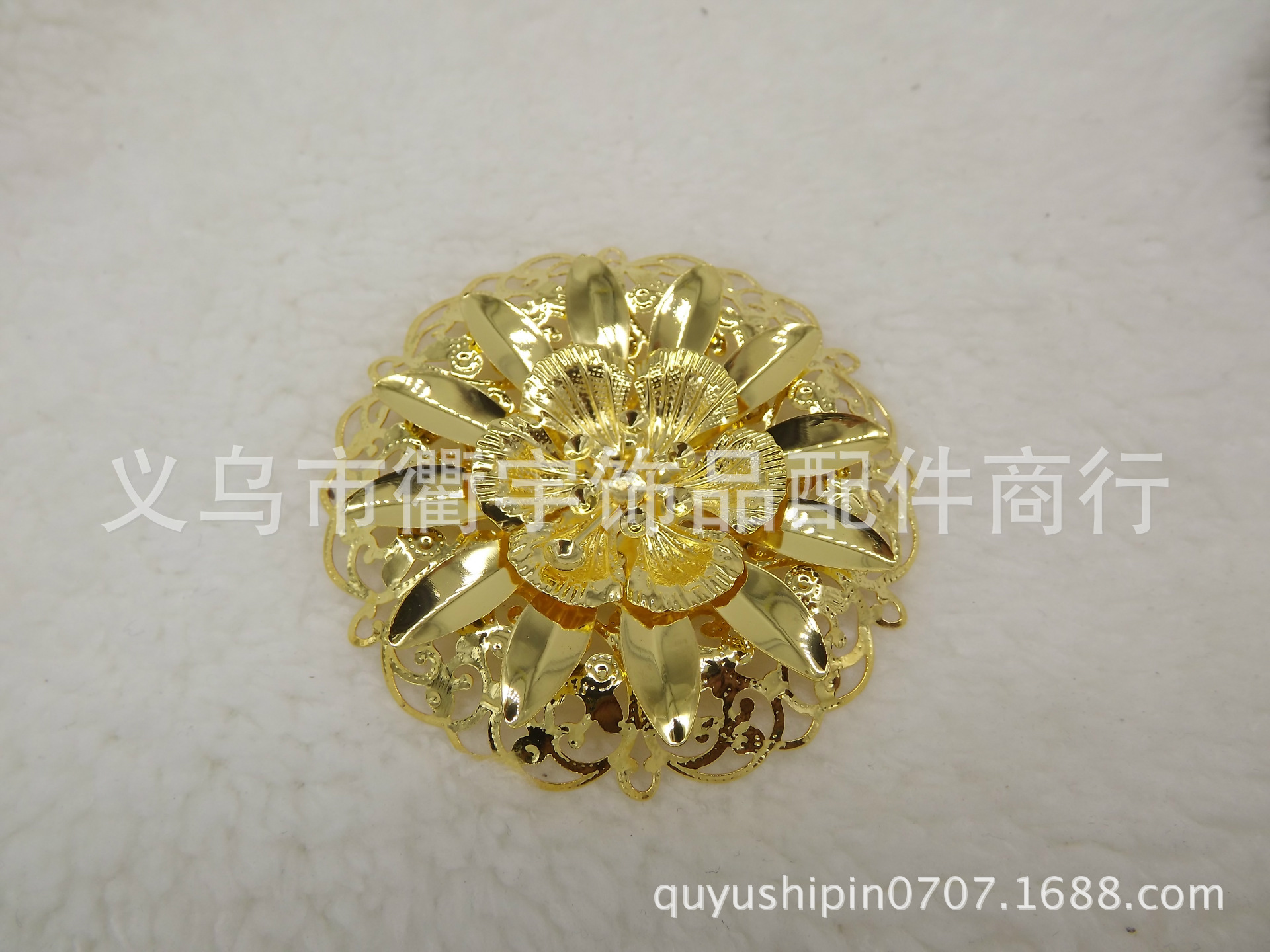 新款金属饰品配件铁皮花 镀金镀银组合花 65MM碰焊花点焊花批发