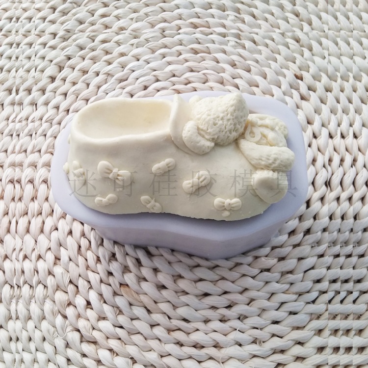Oso zapatos de silicona fondant pastel molde jabón artesanal DIY fábrica ventas directas