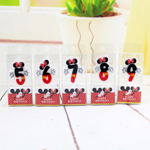 Cartoon Number Candles Children Happy Black Nene Smokeless First Birthday Creative 0-9 Number Cake Candles