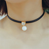 Short necklace from pearl, retro accessories, South Korea, new collection, wholesale