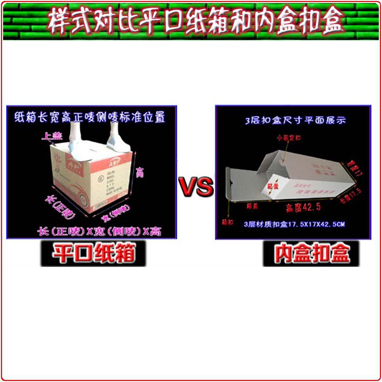 紙箱樣式對比,平口紙箱和扣盒插盒 undefined