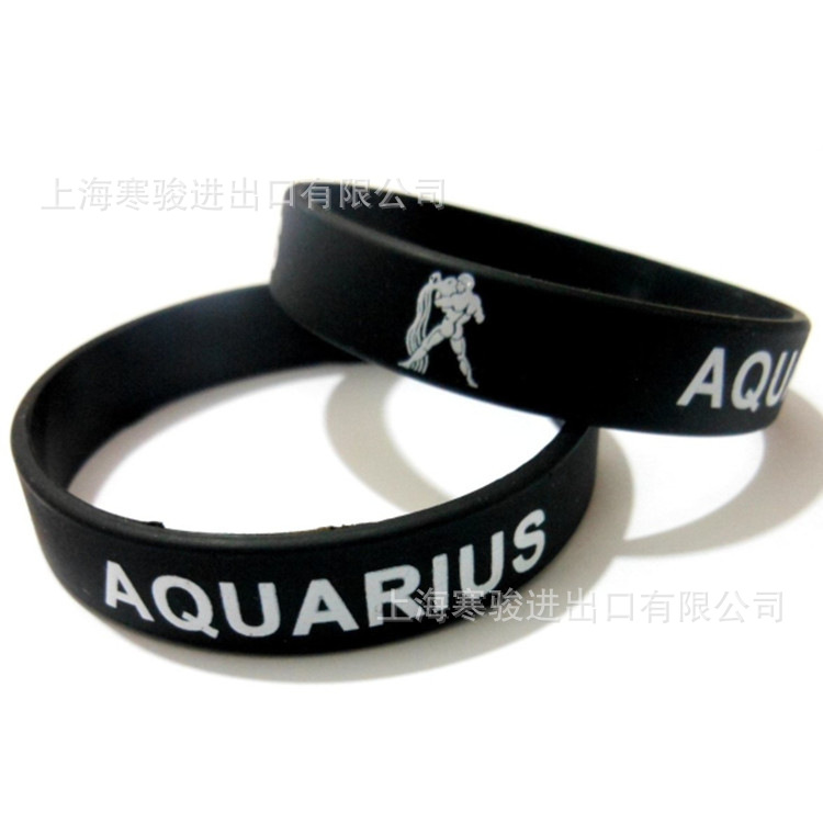 aquarius 硅胶手环 十二生肖 星座 水瓶座 手腕带