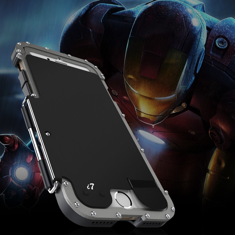 Armor King Iron Man Luxury Shockproof Stainless Steel Aluminum Metal Flip Case Cover for Apple iPhone 7 Plus & iPhone 7