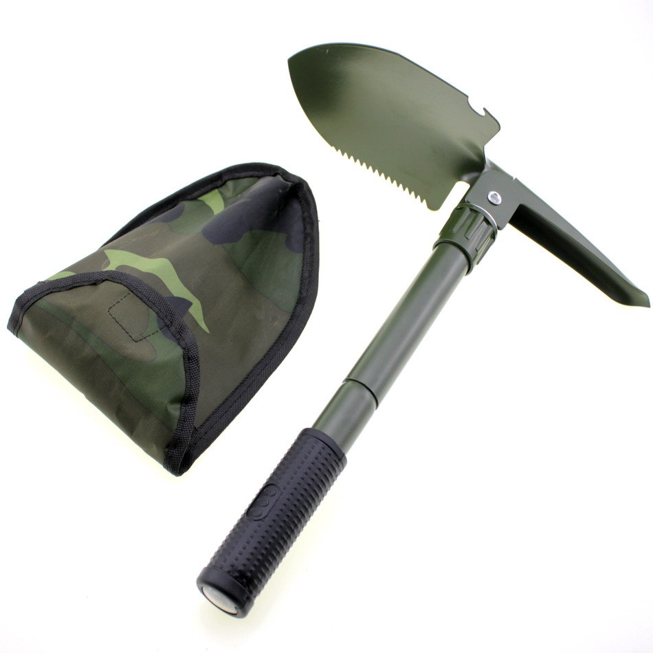 Army green multi-function Folding Shovel Spade shovel outdoors Go fishing Small shovel Compass Manufactor Direct selling