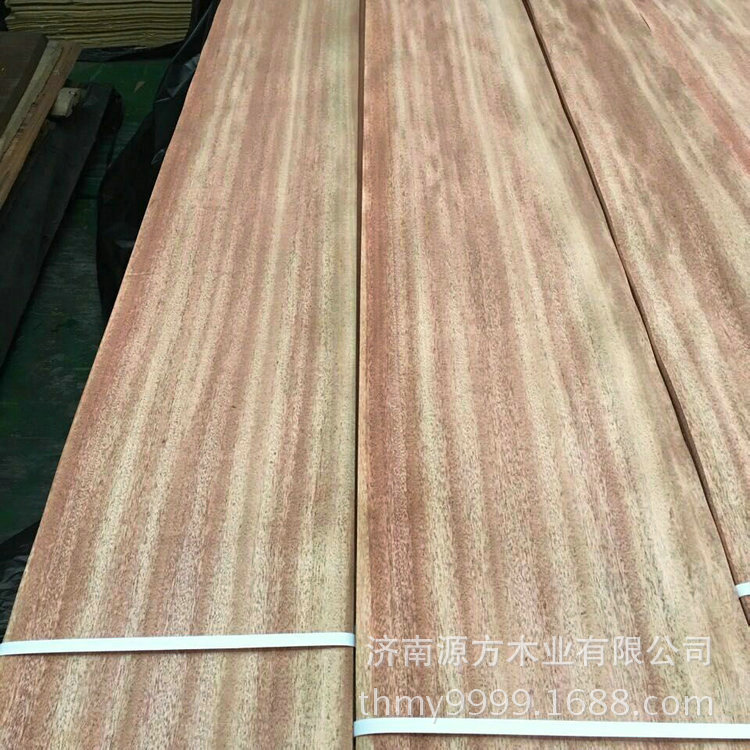 原木旋切加工超宽木皮进口奥古蔓红胡桃木皮|ms