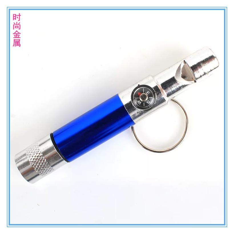 outdoors Survival multi-function Electronic Lamp Compass Triple whistling led aluminium alloy Whistle lamp