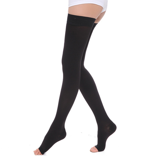 Medical grade two long-tube open-toe health care long-leg high-elastic socks blood-resistant socks slimming leg compression socks pressure socks