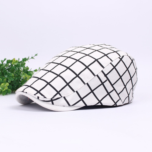 Plaid beret men and women forward hat wholesale spring and summer simple duck cap AliExpress Taobao hat
