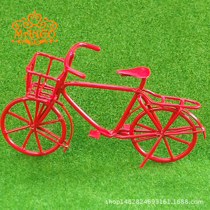 Educativos para padres e hijos juguetes de bricolaje 1:12 casa de muñecas mini muebles accesorios metal negro bicicleta