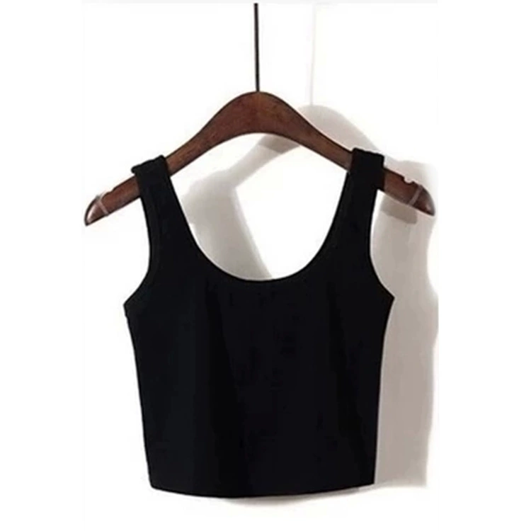 Women's Push-Up Bra Tank Top, Padded Crop for Yoga & Sleep, One Size, Elastic 60–90 cm
