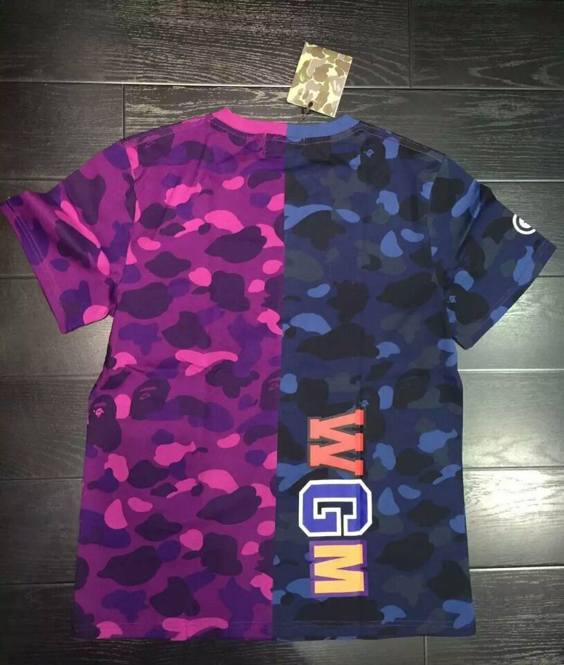 bape shirt purple and blue