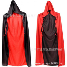 万圣节斗篷披风吸血鬼红黑双层连帽披风hooded halloween cape