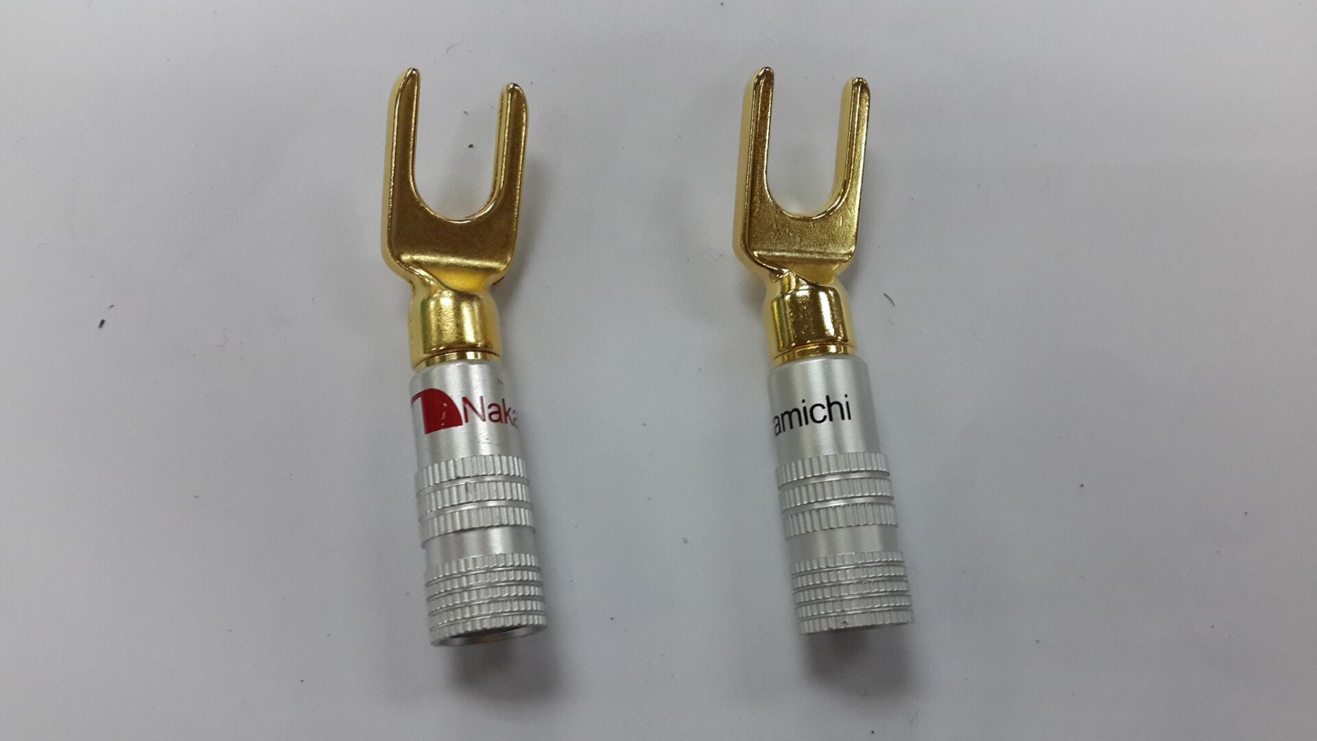 中道全铜铝壳镀金Y型插/中道U型插/喇叭插/音响插