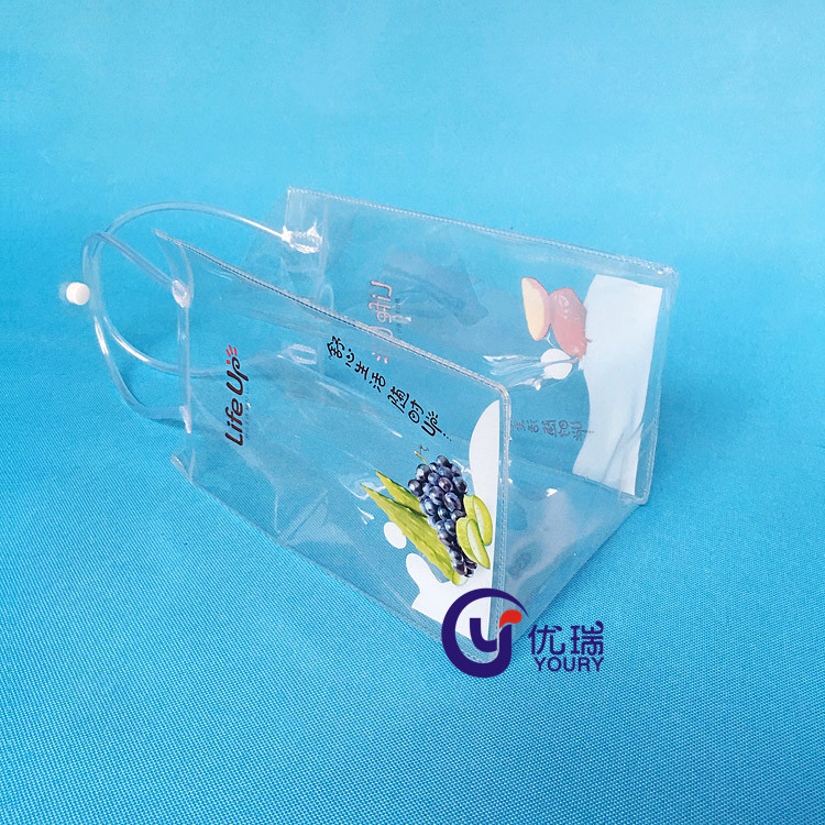 高档透明PVC礼品手提袋 彩印PVC食品购物袋 PVC手提牛