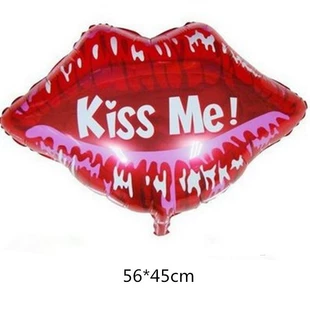 Фольгированный шар «KISS ME» губы для предложения руки и сердца