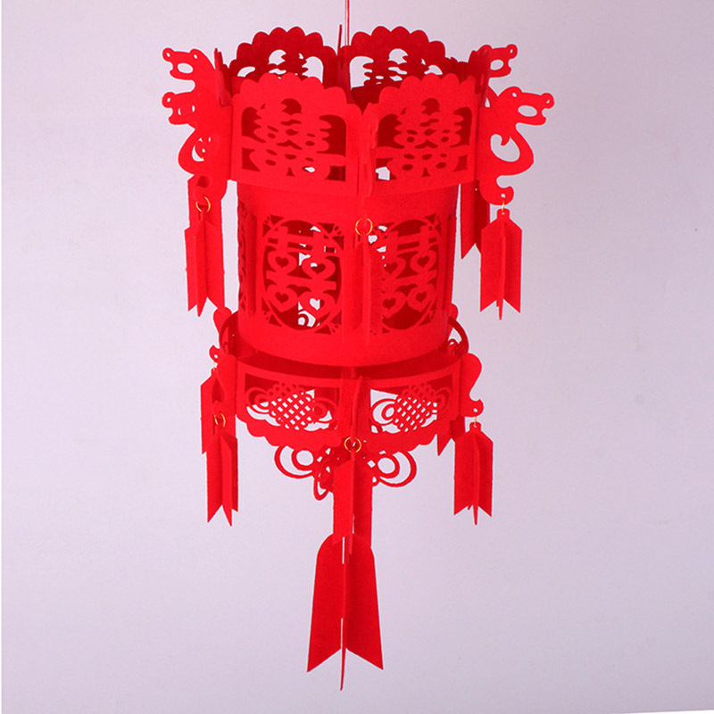 毛毡灯笼挂件 家居软饰耐用毛毡装饰挂件 毛毡布春节年货宫灯批发