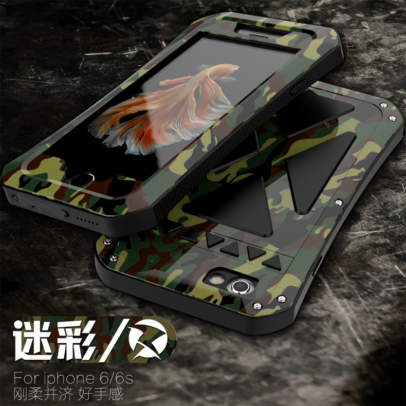 R-Just X-Men Superhero Slim Waist Stainless Steel Dirtproof Shockproof Heavy Duty Metal Case Cover for Apple iPhone 6S Plus